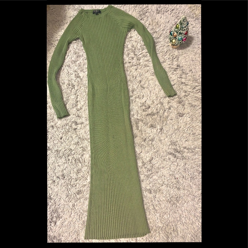Long-thick striped long-sleeve woven dress, stretchy and super comfortable!